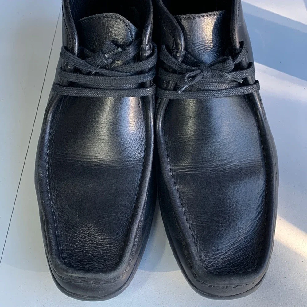 Gucci Chukka Driving Moccasin Boots Shoes Mens 7 Black Luxury Leather Italy